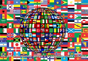 Bandeira Missões Mundiais (Marcos 16:15)